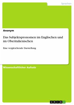 Das Subjektspronomen im Englischen und im Oberitalienischen (eBook, PDF)