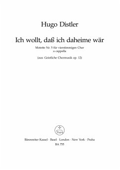 Cover ICH WOLLT, DASS ICH DAHEIME WAER FUER SATB CHOR PARTITUR (DT)
