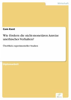 Cover Wie fördern die nicht-monetären Anreize unethisches Verhalten? (eBook, PDF)
