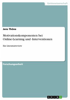 Motivationskomponenten bei Online-Learning und -Interventionen (eBook, PDF)