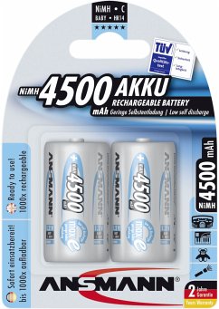 1x2 Ansmann maxE NiMH Akku Baby C 4500 mAh 5035352