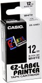 Casio XR-12 WE 12 mm schwarz auf weiß