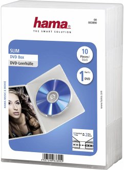 1x10 Hama DVD-Leerhülle Slim Transparent 50% Platzersp. 83890