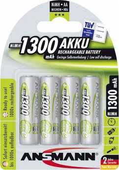 1x4 Ansmann maxE NiMH Akku Mignon AA 1300 mAh