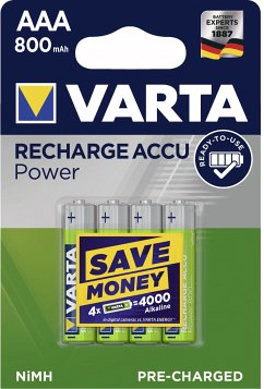 10x4 Varta Rechargeable Accu NiMh 800 mAh Micro VPE Innenk.