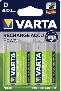 10x2 Varta Rechargeable Accu NiMh 3000 mAh Mono VPE Innenk.