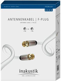 in-akustik Premium HDTV Antennen Kabel F-Stecker 100dB weiß 1,5m