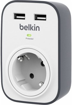 Belkin SurgeCube Überspannungss. Steckdose + 2xUSB 2,4A BSV103vf