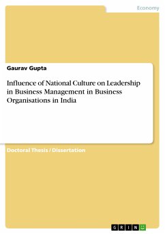 Influence of National Culture on Leadership in Business Management in Business Organisations in India (eBook, PDF)