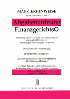 Cover Abgabenordnung (AO), Finanzgerichtsordnung (FGO) - Markierhinweise/Fußgängerpunkte für das Steuerberaterexamen