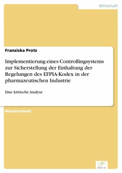 Implementierung eines Controllingsystems zur Sicherstellung der Einhaltung der Regelungen des EFPIA-Kodex in der pharmazeutischen Industrie (eBook, PDF) - Protz, Franziska