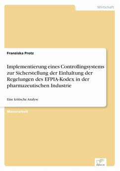 Implementierung eines Controllingsystems zur Sicherstellung der Einhaltung der Regelungen des EFPIA-Kodex in der pharmazeutischen Industrie