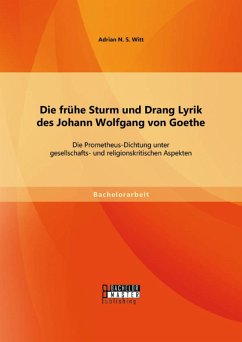 Die frühe Sturm und Drang Lyrik des Johann Wolfgang von Goethe: Die Prometheus-Dichtung unter gesellschafts- und religionskritischen Aspekten (eBook, PDF) - Witt, Adrian N. S.