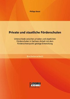 Private und staatliche Förderschulen: Unterschiede zwischen privaten und staatlichen Förderschulen in Sachsen-Anhalt mit dem Förderschwerpunkt geistige Entwicklung (eBook, PDF) - Geuer, Philipp