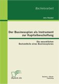 Der Businessplan als Instrument zur Kapitalbeschaffung: Die wesentlichen Bestandteile eines Businessplanes (eBook, PDF)