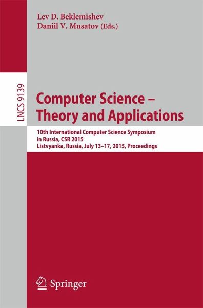 Computer Science -- Theory and Applications Computer Science -- Theory and Applications