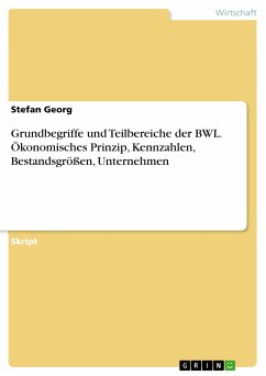 Grundbegriffe und Teilbereiche der BWL. Ökonomisches Prinzip, Kennzahlen, Bestandsgrößen, Unternehmen (eBook, PDF)