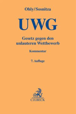 Gesetz gegen den unlauteren Wettbewerb (UWG), Kommentar - Ohly, Ansgar;Sosnitza, Olaf