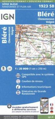IGN Karte, Serie Bleue Top 25 Bléré Chenonceaux