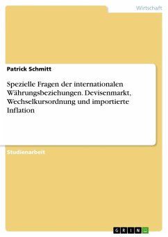 Spezielle Fragen der internationalen Währungsbeziehungen. Devisenmarkt, Wechselkursordnung und importierte Inflation - Schmitt, Patrick