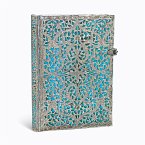 Paperblanks Maya Blue Silver Filigree Collection Hardcover MIDI Lined Clasp Closure 240 Pg 120 GSM