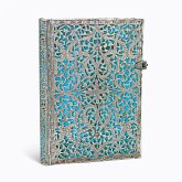 Paperblanks Maya Blue Silver Filigree Collection Hardcover MIDI Lined Clasp Closure 240 Pg 120 GSM