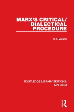 Cover Marx's Critical/Dialectical Procedure (RLE Marxism) (eBook, PDF)
