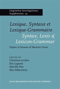 Lexique, Syntaxe et Lexique-Grammaire / Syntax, Lexis & Lexicon-Grammar (eBook, PDF)