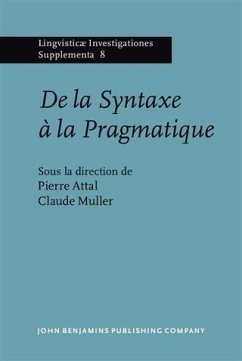 Cover De la Syntaxe à la Pragmatique (eBook, PDF)