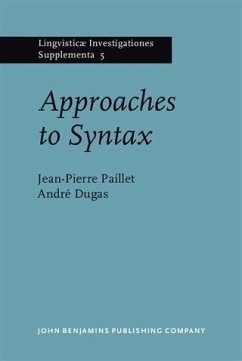 Approaches to Syntax (eBook, PDF) - Paillet, Jean-Pierre