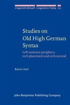 Cover Studies on Old High German Syntax (eBook, PDF)