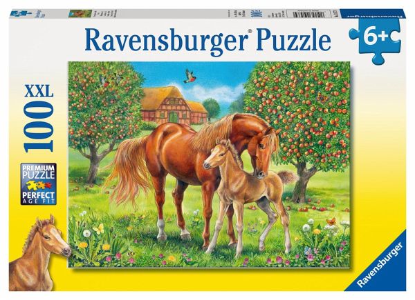 Ravensburger 10577 - Pferdeglück auf der Wiese, XXL Puzzle 100 Teile - Bei  bücher.de immer portofrei