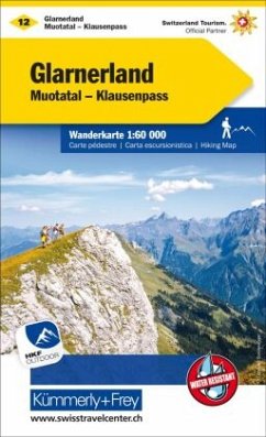 Cover Kümmerly+Frey Wanderkarte 12 Glarnerland 1:60.000