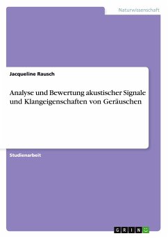 Analyse und Bewertung akustischer Signale und Klangeigenschaften von Geräuschen - Rausch, Jacqueline