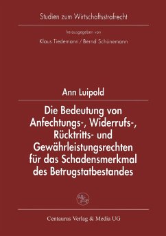 Die Bedeutung von Anfechtungs-, Widerrufs-, Rücktritts- und Gewährleistungsrechten für das Schadensmerkmal des Betrugstatbestandes - Luipold, Ann