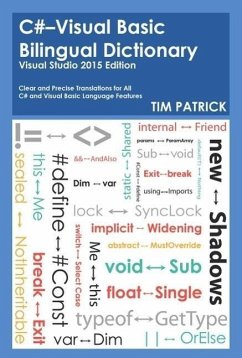 C#-Visual Basic Bilingual Dictionary : Visual Studio 2015 Edition (eBook, ePUB) - Patrick, Tim