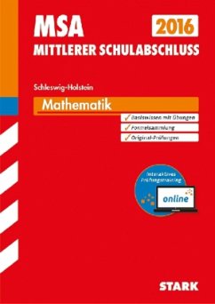 Cover Mittlerer Schulabschluss 2016 - Mathematik, Schleswig-Holstein, inkl. Online-Prüfungstraining