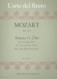 Cover Sonate G-Dur KV292 für 2 Flöten Spielpartitur