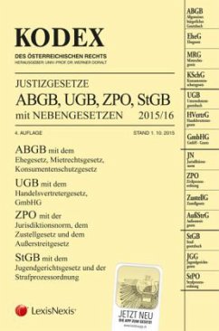 Cover Kodex Justizgesetze 2015 (f. Österreich)