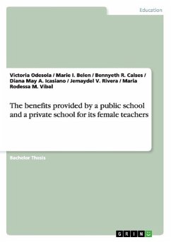 The benefits provided by a public school and a private school for its female teachers - Odesola, Victoria;Belen, Marie I.;Vibal, Maria Rodessa M.