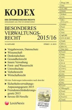 Cover Kodex Besonderes Verwaltungsrecht 2015/2016 (f. Österreich)
