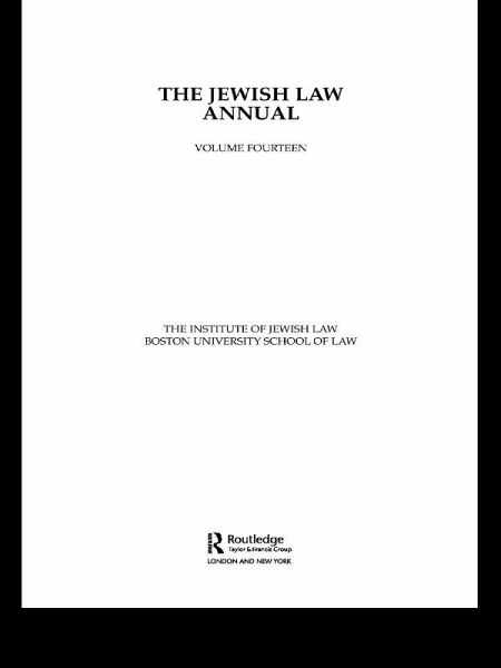 The Jewish Law Annual Volume 14 (eBook, PDF)