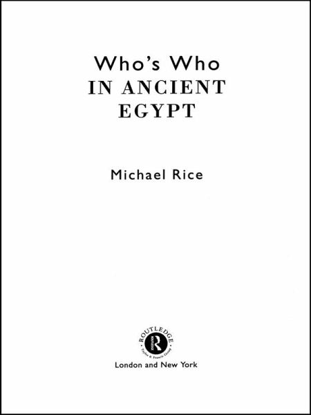 Who's Who in Ancient Egypt (eBook, PDF)