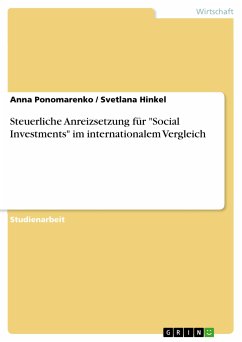 Steuerliche Anreizsetzung für "Social Investments" im internationalem Vergleich (eBook, ePUB)