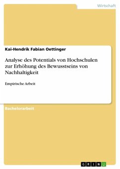 Analyse des Potentials von Hochschulen zur Erhöhung des Bewusstseins von Nachhaltigkeit (eBook, ePUB)