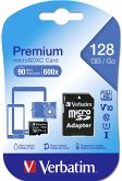 Verbatim microSDXC 128GB Class 10 UHS-I incl Adapt. 44085