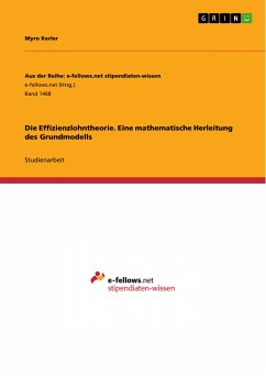Die Effizienzlohntheorie. Eine mathematische Herleitung des Grundmodells (eBook, PDF)