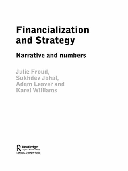 Financialization and Strategy (eBook, PDF)