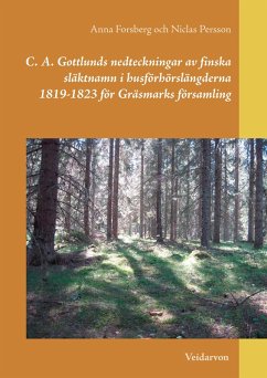 Cover C. A. Gottlunds nedteckningar av finska släktnamn i husförhörslängderna 1819-1823 för Gräsmarks församling
