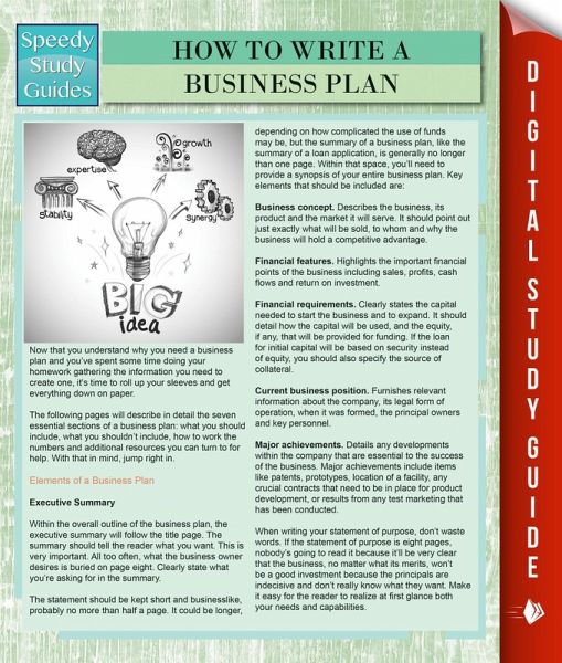 How To Write A Business Plan (Speedy Study Guides) (eBook, ePUB)